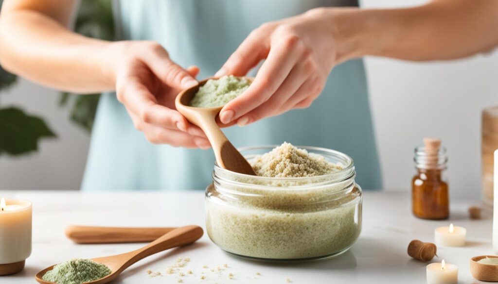 body scrub self-care routine